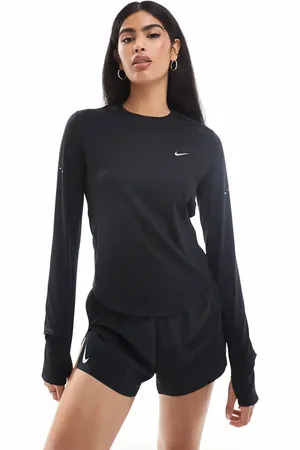 Nike Camiseta negra de manga larga Dri-FIT Swift de