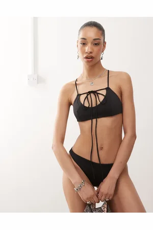 Weekday Top de bikini con diseño de tiras de