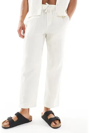 Only & Sons Pantalones color crema de cote suelto de bambula de (parte de un conjunto)-Neutro