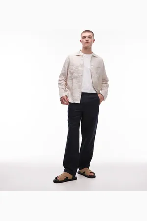 ARKET Pantalones azules de mezcla de lino de