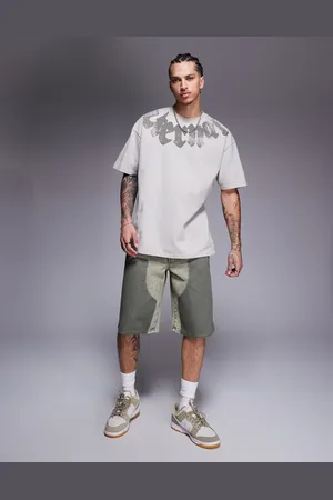 Liquor N Poker Pantalones cortos caquis holgados de estilo carpintero de -Verde