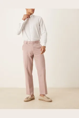 ASOS Pantalones de vestir rosa polvoriento de pernera recta de