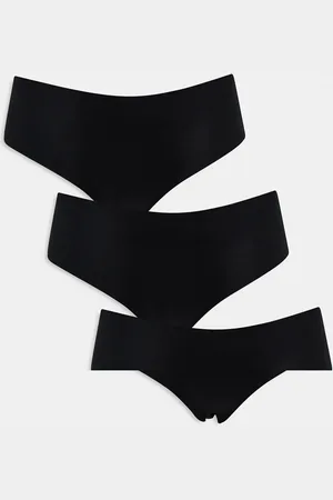 Pieces® Pack de 3 braguitas negras de