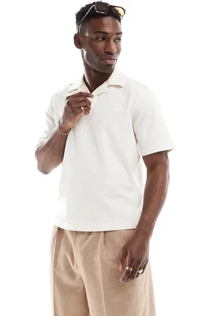 Only & Sons Polo beis con cuello abierto de sirsaca de -Negro
