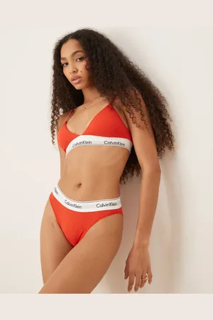 Calvin Klein Bralette rojo triangular con forro ligero Modern Cotton de