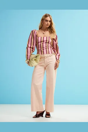 ASOS Vaqueros capri color de corte depurado ancho con bolsillos delanteros de -Naranja