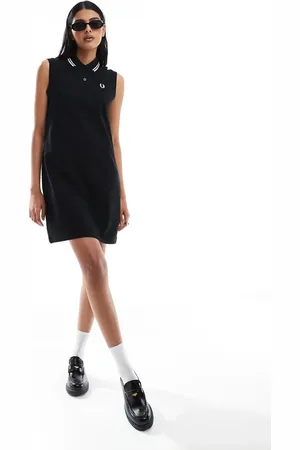 Fred Perry Vestido sin mangas con ribetes dobles de