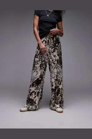 & OTHER STORIES Pantalones marrones de pernera ancha sin cierres con de satén de -Marrón