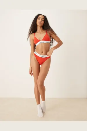 Calvin Klein Tanga rojo de pernera alta Modern Cotton de