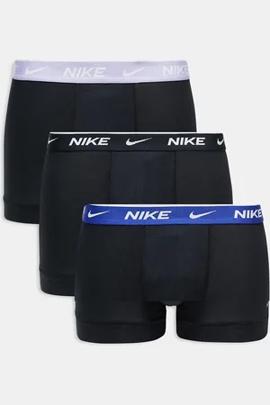 Nike Pack de 3 calzoncillos negros con cinturillas moradas Everyday Cotton Stretch de