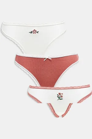 Daisy Street Pack de braguitas con bordados de flores de