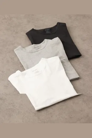 Lyle & Scott Pack de 3 camisetas básicas de color negro, gris y blanco de -Multicolor