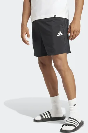 adidas Pantalones cortos negros y blancos con logo pequeño Chelsea Essentials de