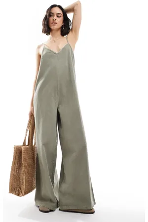ASOS Mono vaquero largo con acabado suave de -Verde