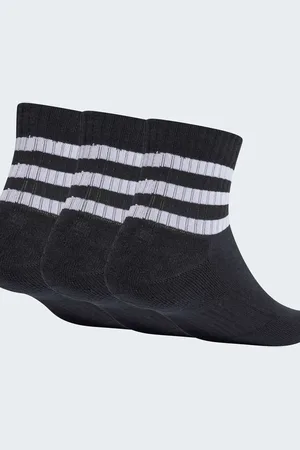 adidas Pack de 3 pares de calcetines bajos negros y blancos con 3 rayas Cushioned Sportswear de