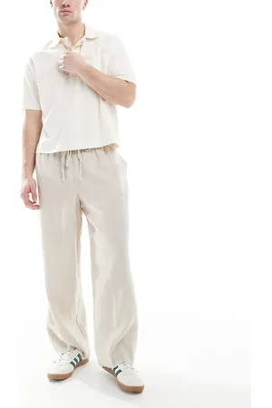 Cotton On Pantalones color holgados de lino de Cotton On-Blanco