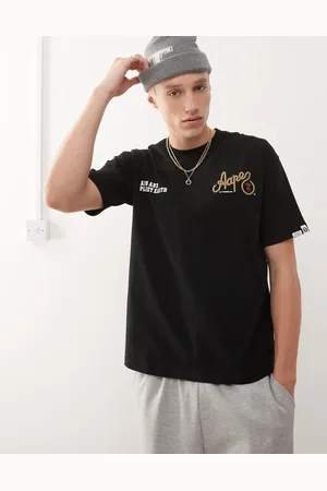 A Bathing Ape Camiseta negra con estampado trasero del logo de estilo wéstern de