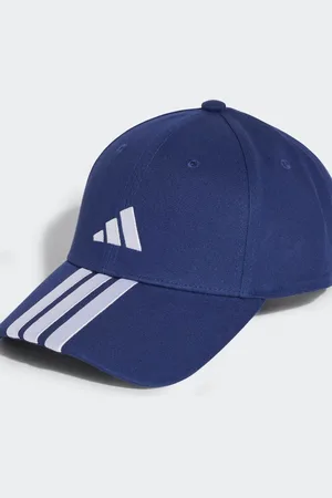 adidas Gorra de béisbol azul oscuro y blanca con logo de 3 rayas New de