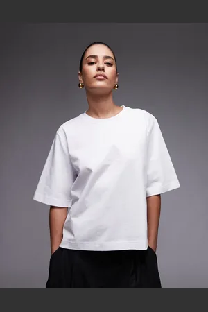 ARKET Camiseta blanca de corte cuadrado de tejido grueso de