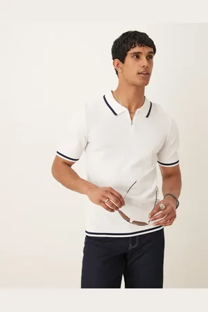 ASOS Polo ajustado con cremallera y ribetes de punto premium de