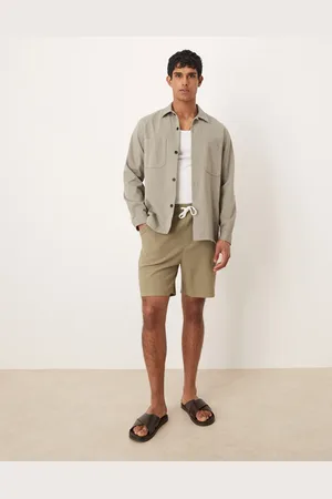 ASOS Pantalones cortos marrones extragrandes de punto de arroz de -Marrón