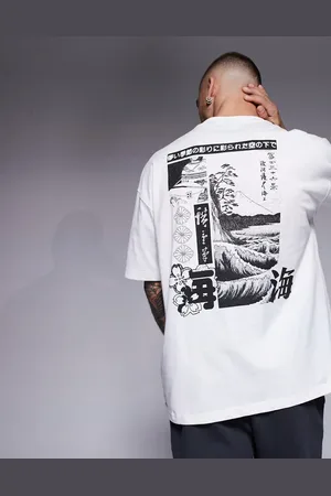 ASOS Camiseta blanca extragrande con gráfico de souvenir de -Blanco