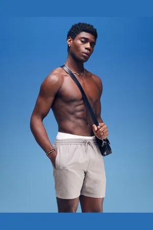 ASOS Shorts de baño de largo medio grises de