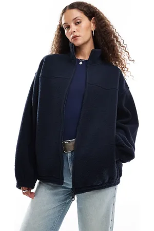 Weekday Sudadera extragrande con cremallera de borreguito Lea de