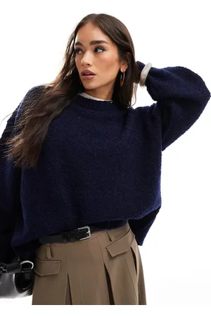 ASOS Jersey con cuello redondo de bouclé de