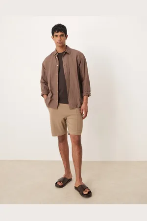 ASOS Pantalones cortos caquis de corte slim de piqué de -Verde