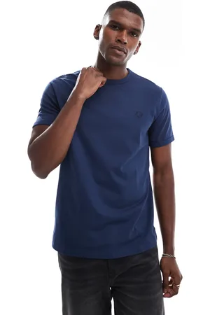 Fred Perry Camiseta azul marino con ribetes de