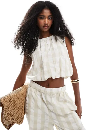 ASOS Top beis a cuadros vichy de sirsaca de (parte de un conjunto)-Multicolor
