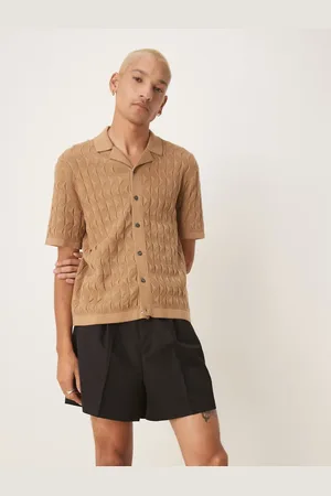 ASOS Pantalones cortos de vestir negros de corte ancho con pinzas delanteras de