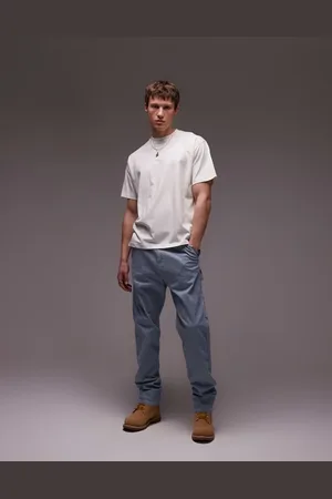 Caterpillar Pantalones de estilo carpintero con estampado milrayas de WWR-Azul