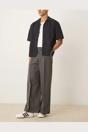 ASOS Pantalones de vestir de pernera suelta con nervios de