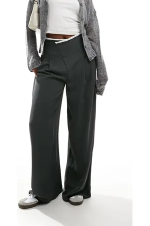 ASOS Pantalones de pernera ancha con ribete de borde sin rematar de