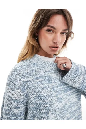 ASOS Jersey azul extragrande con cuello redondo de hilo retorcido de -Multicolor