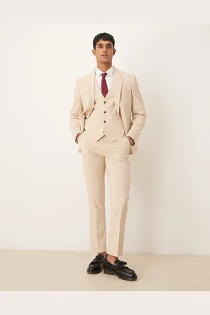 ASOS Chaleco de traje color de corte slim de -Beis neutro
