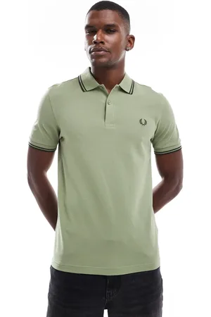 Fred Perry Polo con dos rayas en verde de