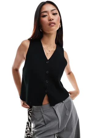 ASOS Chaleco con cuello de pico de punto de