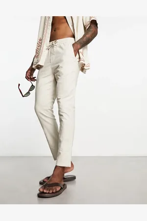 Only & Sons Pantalones capri beis de mezcla de lino de -Beis neutro