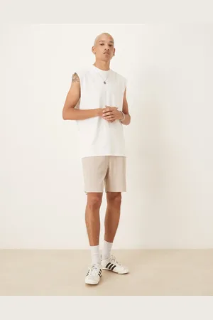 ASOS Pantalones cortos beis extragrandes de punto gofrado de -Neutro