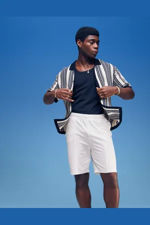 ASOS Pantalones cortos blanco hueso de corte slim de piqué de