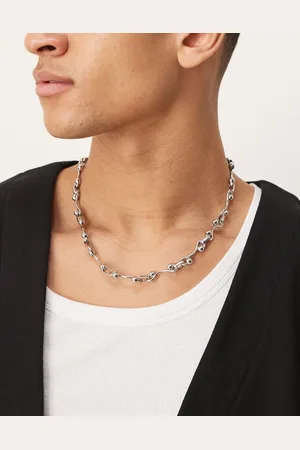 ASOS Collar de cadena con detalle de esfera y eslabones de acero inoxidable resistente al agua de