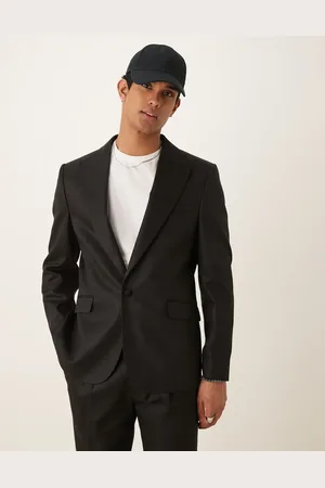 ASOS Chaqueta de traje brillante de corte slim de mezcla de lino de