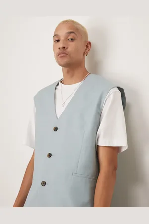 ASOS Chaleco de traje azul claro de