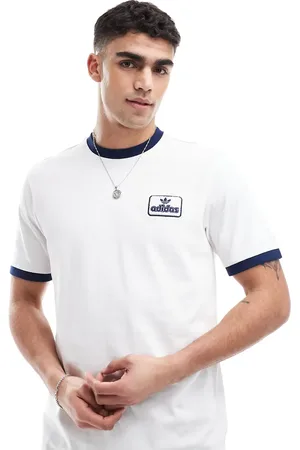 adidas Camiseta blanca con ribetes de