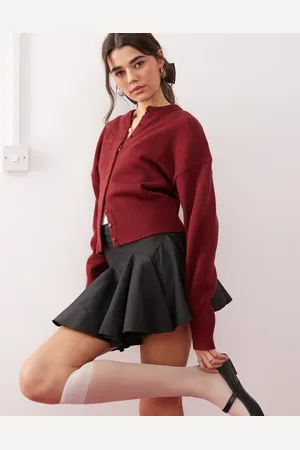 Miss Selfridge Minifalda negra de tafetán de