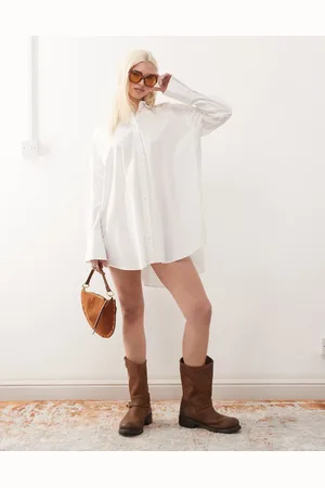 Weekday Vestido camisero corto con diseño voluminoso de