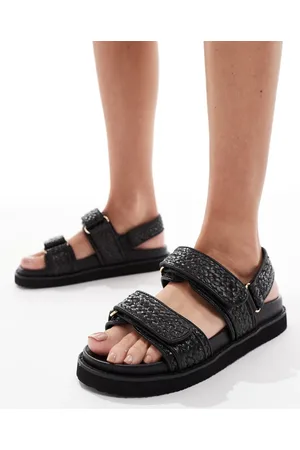 Schuh Sandalias negras con plantilla moldeada de rafia Tiesha de